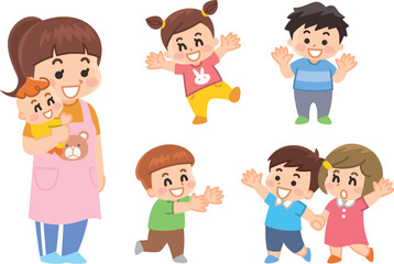 笑顔の保育士と園児　保育園　幼稚園