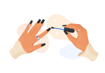 Elegant female hands doing manicures