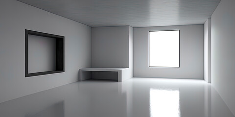 Obraz na płótnie Canvas minimalist modern room render