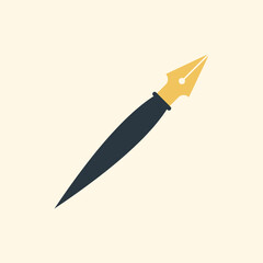 Vector illustration of an icon ink pen, pen for calligraphy, writing.