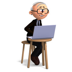 3D-illustration of a cute and funny cartoon