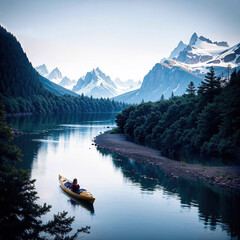 Kayaker created with Generative AI.