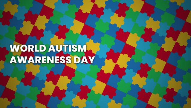 World Autism Awareness Day with a colorful puzzle background, with title loaded on the left.