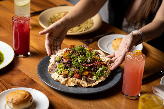 Tlayuda and oaxaca cheese traditional Mexican food from Oaxaca Mexico - Powered by Adobe