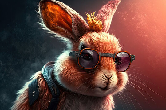 Cooler Hase mit Sonnenbrille, Osterhase
Generated Ai
