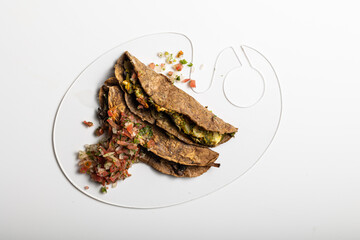 healthy tacos with top view