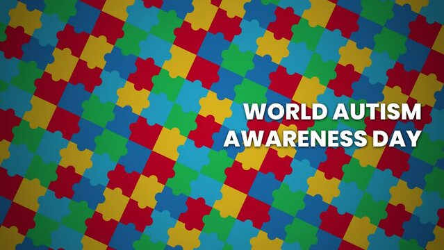 World Autism Awareness Day with a colorful puzzle background, with title loaded on the right.