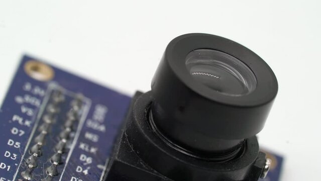 Digital camera lens IP security spy cam electronic component. Electronics diy.