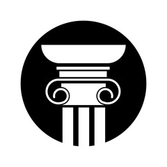 pillar legal law office icon flat illustration on white