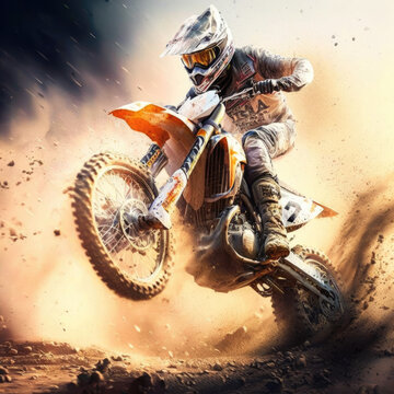 motocross rider jumping