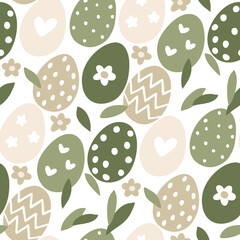 Seamless pattern with decorated Easter eggs