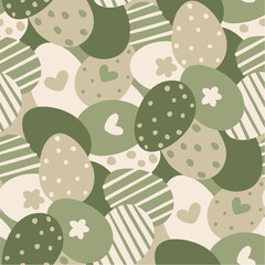 Seamless pattern with decorated Easter eggs