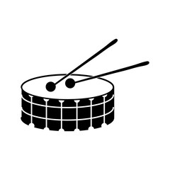 Drum and drumstick icon, Drum musical instrument, Symbol, logo illustration. Vector graphics.eps