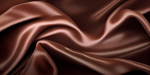 Fototapeta premium Texture of silk fabric. Brown silk satin background. Beautiful soft folds on the smooth surface of the fabric. luxury background. generative ai