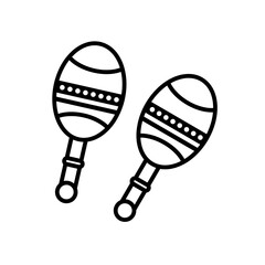 mexican maracas icon, Musical Instruments vector on white background..eps