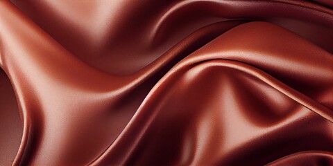 Fototapeta premium Texture of silk fabric. Brown silk satin background. Beautiful soft folds on the smooth surface of the fabric. luxury background. generative ai