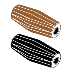 Mridangam icon, Indian musical instrument vector isolated..eps