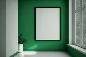 Empty photo frame with simple background and surroundings, mock frame