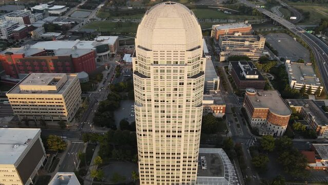 Aerial view of Downtown Winston-Salem in North Carolina.