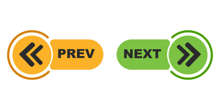 Previous and next button. prev next buttons arrow. Left right arrow icon. Back and Next buttons suitable for apps and websites ui web buttons. Next and previous arrow signs navigation buttons.