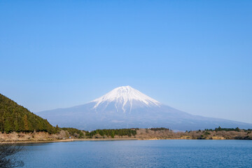 静岡県富士宮市田貫湖と富士山