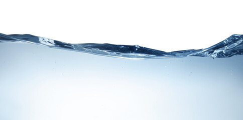Transparent clear water wave on grey background