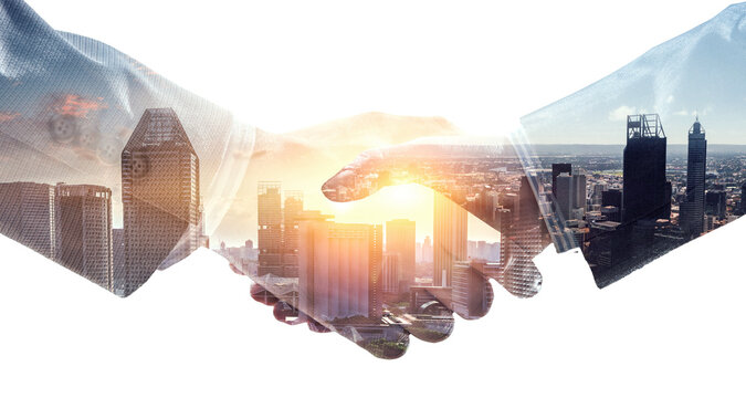 Partnership concept. Image of handshake
