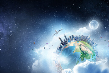Obraz na płótnie Canvas Travel our Earth planet. The world monument concept.