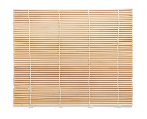 Top view of bamboo food placemat isolated on white background, Suitable for Mockup creative graphic design