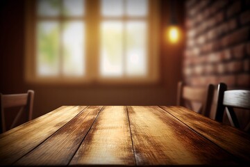 Fototapeta na wymiar Wooden table background,generative AI