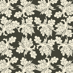 A seamless pattern with leaves and branches
