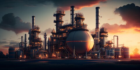 Obraz premium Oil Refinery,generative AI