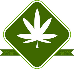 Medical cannabis in green label emblems, label, logo set on white background vector illustration template 
