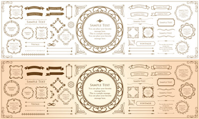 エレガントなフレーム。デザインテンプレート。ゴージャスな額のセット。