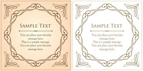 エレガントなフレーム。デザインテンプレート。ゴージャスな額のセット。