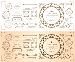 エレガントなフレーム。デザインテンプレート。ゴージャスな額のセット。