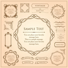 エレガントなフレーム。デザインテンプレート。ゴージャスな額のセット。