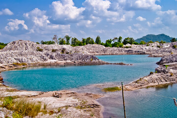 beautiful view of Kaolin Lake, Belitung Island, Indonesia