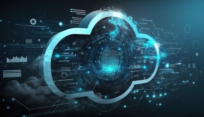 Cloud cybersecurity technology background concept generative ai