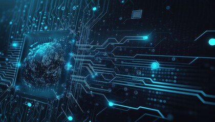 Abstract background representing the concepts of technology, data, network, and internet connectivity generative ai