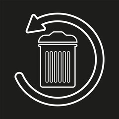 Flat circular arrow trash icon. Vector illustration.