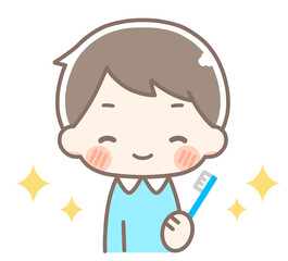歯ブラシを持つ男の子