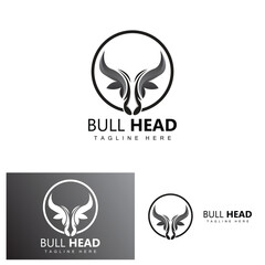 Bull Head Logo, Farm Animal Vector, Livestock Illustration, Company Brand Icon