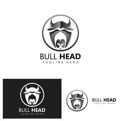 Bull Head Logo, Farm Animal Vector, Livestock Illustration, Company Brand Icon