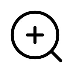 Obraz premium Editable vector zoom in icon. Black, line style, transparent white background. Part of a big icon set family. Perfect for web and app interfaces, presentations, infographics, etc