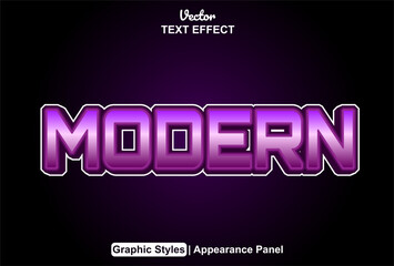 modern text effect with editable purple color graphic style.