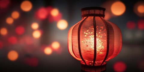 red chinese lantern background, Generative AI