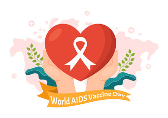 World Aids Vaccine Day Illustration to Prevention and Awareness Health Care in Flat Cartoon Hand Drawn for Web Banner or Landing Page Templates