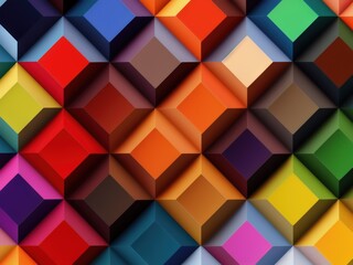 Colorful 3D cubes pattern, Generative AI