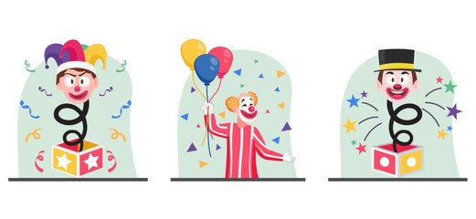 Flat Bundle April Fools Design Illustration